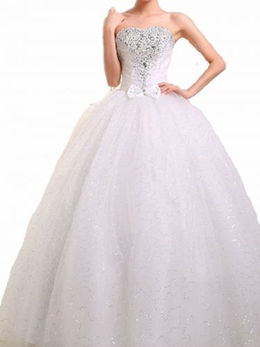 Свадебный комплект - платье, ожерелье, перчатки